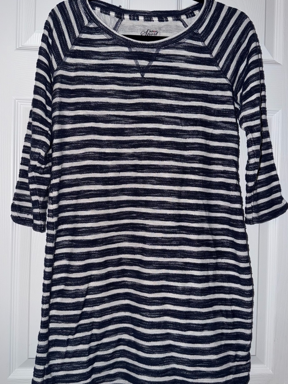 Style & Co Sport Staccato Navy and White Striped Women’s Dress Size Small